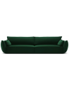 Kaelle 4-personers sofa i velour B248 cm - Flaskegrøn