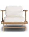 Belize udendørs lounge havestol i ask træ og polyester B80 x D80 cm - Ask/Hvid