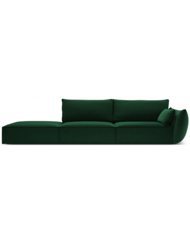 Billede af Kaelle venstrevendt 4-personers sofa i velour B286 cm - Flaskegrøn