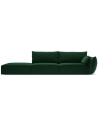 Kaelle venstrevendt 4-personers sofa i velour B286 cm - Flaskegrøn