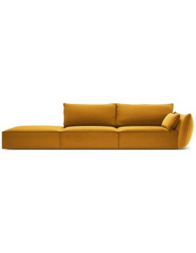 Billede af Kaelle venstrevendt 4-personers sofa i velour B286 cm - Gul