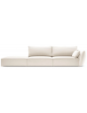 Kaelle venstrevendt 4-personers sofa i velour B286 cm - Lys beige