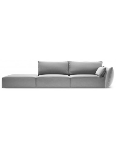 Billede af Kaelle venstrevendt 4-personers sofa i velour B286 cm - Grå