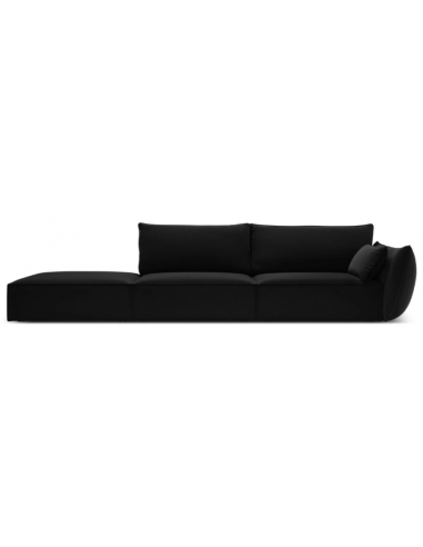 Kaelle venstrevendt 4-personers sofa i velour B286 cm - Sort