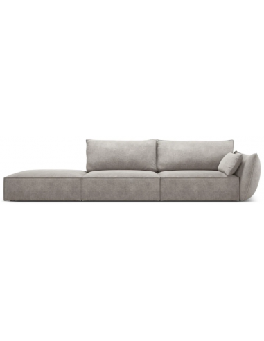 Se Kaelle venstrevendt 4-personers sofa i chenille B286 cm - Lysegrå hos Lepong.dk