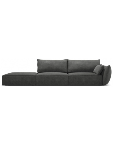 Se Kaelle venstrevendt 4-personers sofa i chenille B286 cm - Mørkegrå hos Lepong.dk
