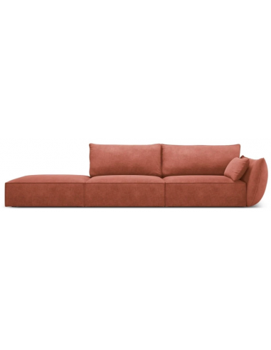 Kaelle venstrevendt 4-personers sofa i chenille B286 cm - Terracotta