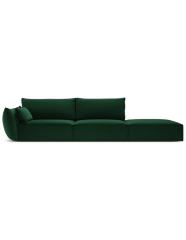 Billede af Kaelle højrevendt 4-personers sofa i velour B286 cm - Flaskegrøn