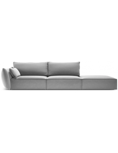Se Kaelle højrevendt 4-personers sofa i velour B286 cm - Grå hos Lepong.dk