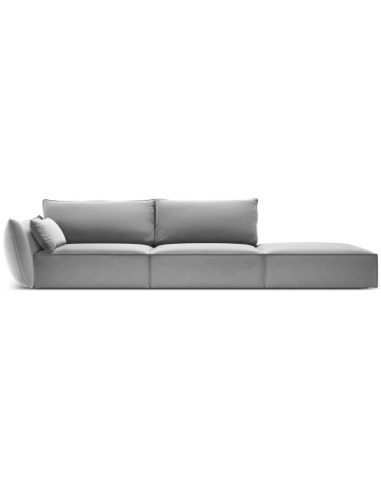 Kaelle højrevendt 4-personers sofa i velour B286 cm - Grå