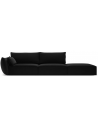 Kaelle højrevendt 4-personers sofa i velour B286 cm - Sort