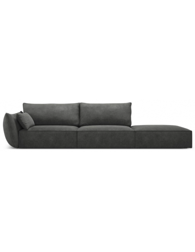 Se Kaelle højrevendt 4-personers sofa i chenille B286 cm - Mørkegrå hos Lepong.dk
