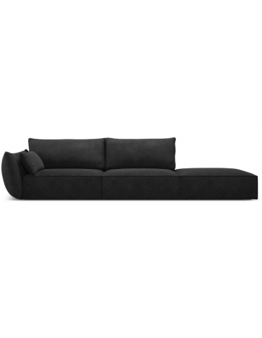 Kaelle højrevendt 4-personers sofa i chenille B286 cm - Sort