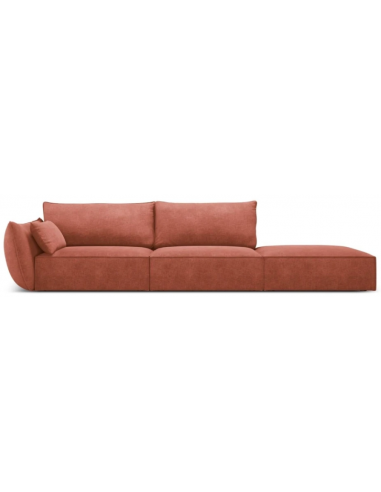 Kaelle højrevendt 4-personers sofa i chenille B286 cm - Terracotta