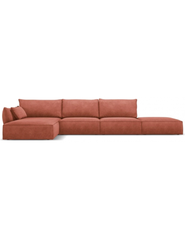 Kaelle venstrevendt chaiselongsofa i chenille B386 x D166 cm - Terracotta