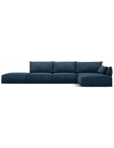 Kaelle højrevendt chaiselongsofa i chenille B386 x D166 cm - Blå