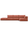 Kaelle højrevendt chaiselongsofa i chenille B386 x D166 cm - Terracotta