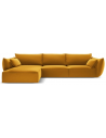 Kaelle venstrevendt chaiselongsofa i velour B308 x D171 cm - Gul