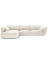 Kaelle venstrevendt chaiselongsofa i velour B308 x D171 cm - Lys beige