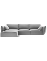 Kaelle venstrevendt chaiselongsofa i velour B308 x D171 cm - Grå