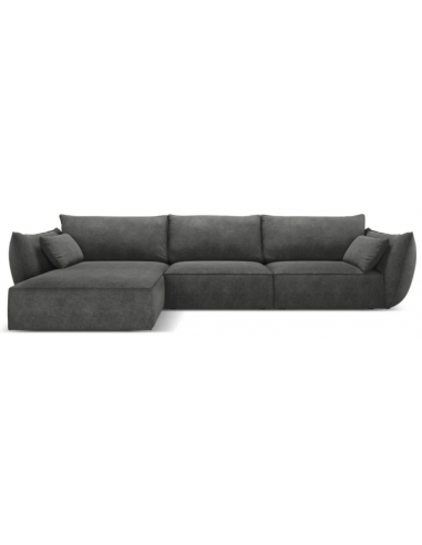 Kaelle venstrevendt chaiselongsofa i chenille B308 x D171 cm - Mørkegrå