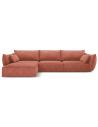 Kaelle venstrevendt chaiselongsofa i chenille B308 x D171 cm - Terracotta