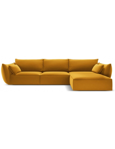 Kaelle højrevendt chaiselongsofa i velour B308 x D171 cm - Gul