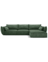 Kaelle højrevendt chaiselongsofa i chenille B308 x D171 cm - Flaskegrøn