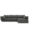 Kaelle højrevendt chaiselongsofa i chenille B308 x D171 cm - Mørkegrå