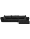 Kaelle højrevendt chaiselongsofa i chenille B308 x D171 cm - Sort