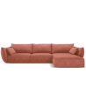 Kaelle højrevendt chaiselongsofa i chenille B308 x D171 cm - Terracotta