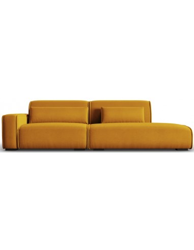 Lina højrevendt 3-personers sofa i velour B274 cm – Guld