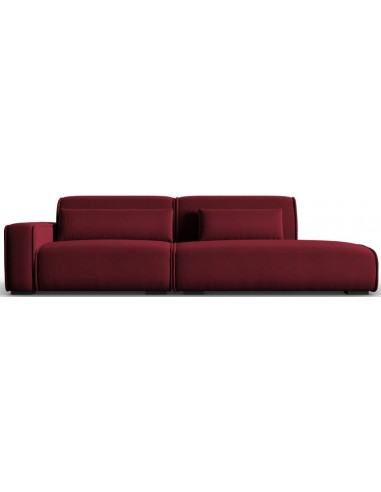 Lina højrevendt 3-personers sofa i velour B274 cm – Bordeaux