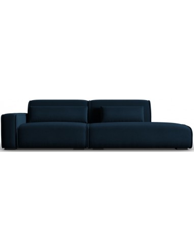 Lina højrevendt 3-personers sofa i velour B274 cm – Blå