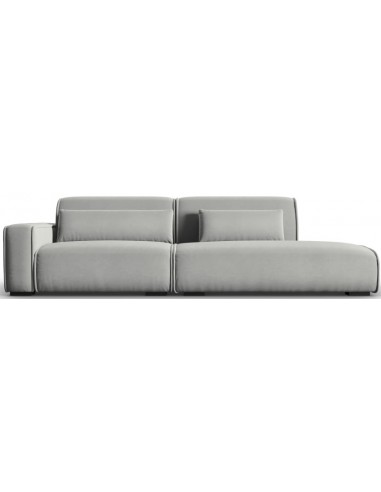 Lina højrevendt 3-personers sofa i velour B274 cm – Grå