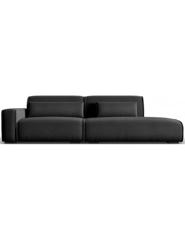 Lina højrevendt 3-personers sofa i velour B274 cm – Antracit