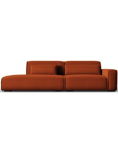 Lina venstrevendt 3-personers sofa i velour B274 cm – Murstensrød