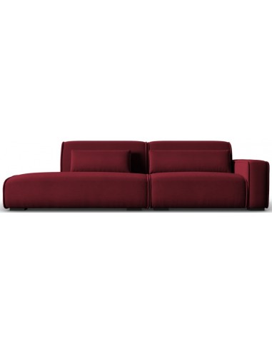 Lina venstrevendt 3-personers sofa i velour B274 cm – Bordeaux