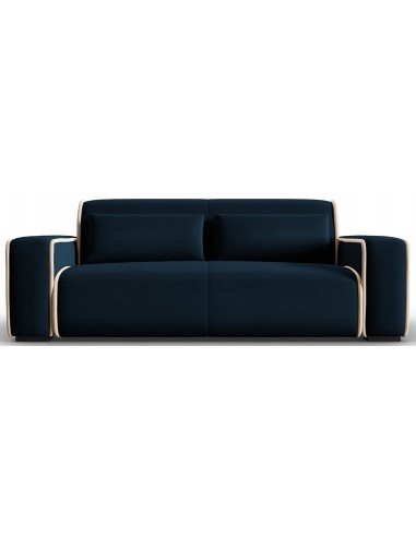 Lina 3-personers sofa i velour B192 cm – Lys beige/Blå