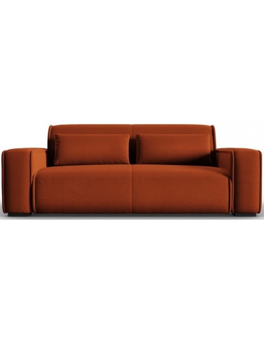 Lina 3-personers sofa i velour B192 cm – Murstensrød