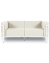 Cannes udendørs loungesofa i stål og polyester B164 x D70 cm - Hvid/Beige