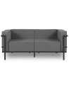 Cannes udendørs loungesofa i stål og polyester B164 x D70 cm - Antracit/Mørkegrå