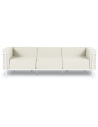 Cannes udendørs loungesofa i stål og polyester B230 x D70 cm - Hvid/Beige