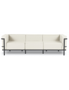 Cannes udendørs loungesofa i stål og polyester B230 x D70 cm - Antracit/Beige