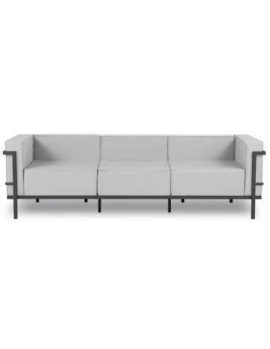 Billede af Cannes udendørs loungesofa i stål og polyester B230 x D70 cm - Antracit/Grå