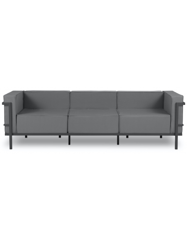 Billede af Cannes udendørs loungesofa i stål og polyester B230 x D70 cm - Antracit/Mørkegrå