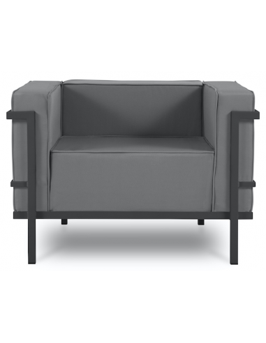 Se Cannes udendørs lounge havestol i stål og polyester B100 x D70 cm - Antracit/Mørkegrå hos Lepong.dk