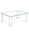 Cannes lounge havebord i stål og glas B90 x D60 cm - Hvid