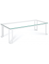 Cannes lounge havebord i stål og glas B150 x D60 cm - Hvid