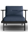 Hawaii udendørs lounge havestol i ask træ og polyester B80 x D80 cm - Sort/Mørkeblå